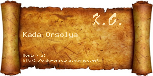 Kada Orsolya névjegykártya